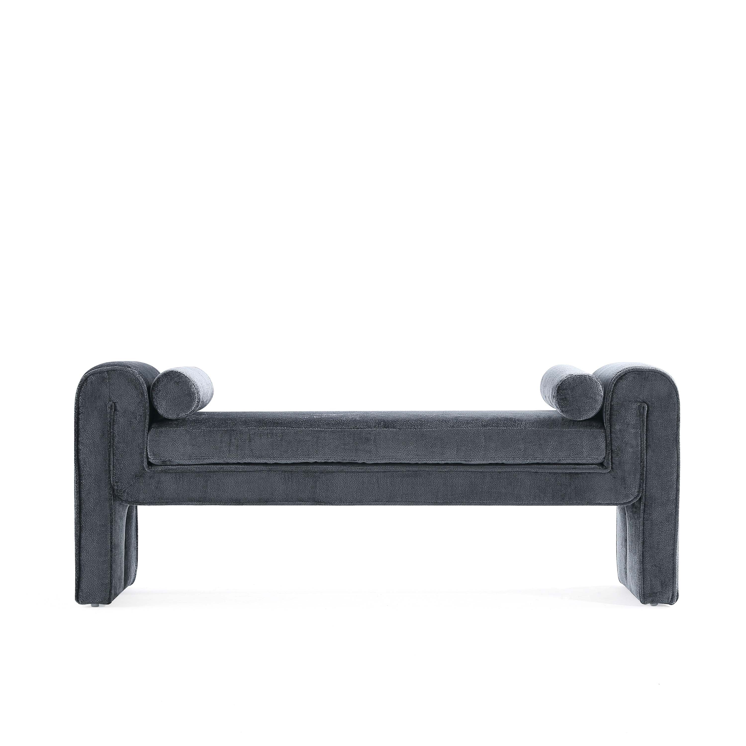 Triple Tree Chenille Accent Bench in Black