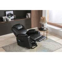 Leather Lift Recliner for Elderly with Massage and Heat,Electric Power Lift Chairs Extra Wide Recliners, Breathable Leather with Breathable microporous,USB Ports, 2 Cup Holders