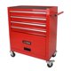 Multifunctional Rolling Tool Cart, Tool Cart with 4 Drawers, Storage Space on Bottom, Lockable Wheels, Mobile Workshop Tool Trolley for Mechanic, Warehouse, Garage, Workshop (Red)