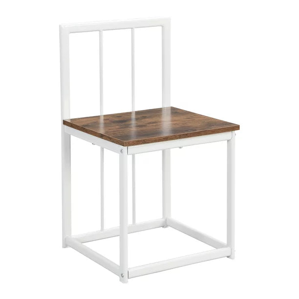 7-Piece Dining Table Set with Faux Marble, Modern Compact 55Inch Kitchen Table Set for 6, Simple Dining Marble Table with 2 Middle Chairs and 4 Triangular Chairs for Dining Room Kitchen, White+Cherry
