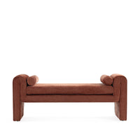 Triple Tree Chenille Accent Bench in Terracotta
