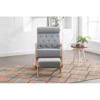 Rocking Chair With Ottoman and Side Pocket,Upholstered Accent Chair with Foot Stool, Glider Rocker Chair with Thick Padded Cushion and High Backrest,Lounge Chair for Living Room Bedroom Nursery