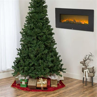 42''L Wall Hanging Firepalce, Fake Wood Heating Machine with Remote Control, 120V 1400W Stove Heater
