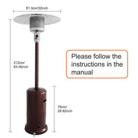 Patio Heater,46000BTU Outdoor Patio Heater with Table Design, Stainless Steel Burner, Triple Protection System, Outdoor Heater for Commercial and Residential, Upgrade, Bronze
