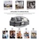 3-Seater Tufted Sofa with Hidden Storage Space, 93" Upholstered Sofa Lounge Sofa with Wood Frame for Apartment, Dorm, Reception and Office, 93"Lx34.5"Wx35.5"H, Load Capacity 250 LBS/Seat, Dark Grey