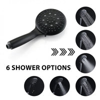 Shower Tub Kit, Tub and Shower Faucet Set（Valve Included) with 35-Mode 2 in 1 Handheld and Rain Shower Head System, Single-Handle Tub and Shower Trim Kit, Matte Black