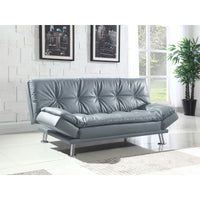 Triple Tree Grey Upholstered Sofa Bed with Metal Legs