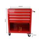 Multifunctional Rolling Tool Cart, Tool Cart with 4 Drawers, Storage Space on Bottom, Lockable Wheels, Mobile Workshop Tool Trolley for Mechanic, Warehouse, Garage, Workshop (Red)