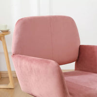 Dining Chairs, Velvet Dining Chairs, Mid Century Modern Dining Chairs with Metal Legs, Upholstered Chairs for Dining Room, Kitchen (Pink)