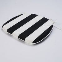 Outdoor Indoor Chair Cushions Set of 4, Thickened Seat Cushion Set with Straps, Decorative Chair Pads for Patio Furniture Garden Home Office Decoration, Black + White
