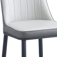 Dining Chair Set of 4, Modern PU Leather Kitchen Chairs with Iron Metal Gold Plated Legs, 4PCS Dining Chairs with High Back, Side Chair Diner Chair for Dining Room Bar Counter Living Room, White