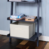 5 - Tier Ladder Shelf,Wood Open Storage Shelves,Freestanding Ladder Bookshelf for Home Office,Living Room,Bedroom,Navy Blue