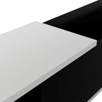 Modern Solid Wood TV Stand - 84.6 Inch Modern Entertainment Center for up to 80 Inch TV Screen - Black TV Cabinet - Glossy & Matt Paint Media Console Table for Media Player, Game Console, Black