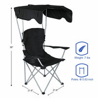 Canopy Folding Chair with Sunshade,Foldable Beach Canopy Chair, Heavy Duty Sun Protection Camping Chair with Steel Frame,Lawn Patio Chair with Cup Holder,for Outdoor Beach Camp Park Beach