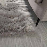 5x7 Feet Ultra Soft Faux Fur Sheepskin Area Rug, 3.5-inch Thick Modern Indoor Fluffy Shaggy Rug for Bedroom, Livingroom and Dorm Decorative, High Pile Non-Slip Carpet, Light Grey