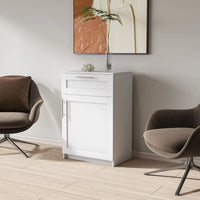 Stackable Wall Cabinet,Solid Wood Storage Cabinet with Adjustable Shelves and Doors,Console Table Side Table for Hallway,Sideboard Buffet Cupboard for Kitchen,15.75" D x 23.62" W x 35.43" H, White