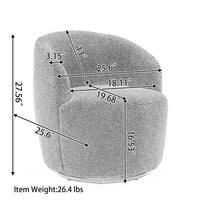 Lovely 360 Degree Swivel Barrel Sofa Chairs, Round Accent Chairs with Wide Upholstered, Velvet Fabric Chair for Living Room, Bedroom, Office, Waiting Rooms, Light Pink