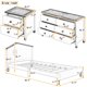3-Pieces Bed Bedroom Sets, Twin Size Platform Bed with Nightstand and Storage Dresser, Wood Bed Frame with House Shaped Headboard, for Boys Girls Teens, No Box Spring Required, White+Pink