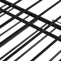 Full Size Platform Bed with Twin Size Trundle, Metal Platform Bed Frame with Upholstered Headboard, Sockets and USB Ports, Sturdy Slat Support Full Size Bed Frame, No Box Spring Needed, Black