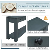 64"Long Console Table, Narrow Sofa Table with 4 Storage Drawers&Bottom Shelf, Storage Console Table, Classic Accent Retro Entryway Sofa Table for Entryway,Hallway, Livingroom, Navy