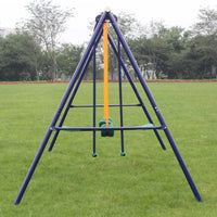 Outdoor Swing Set with Two Adjustable U-Shape Swing Seats and Glider, Heavy Duty A-Frame Swing Stand with 400LBS Weight Capacity, Recreation Playground Large Swing Frame for Ages 3 to 8 Years