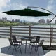 10FT Patio Umbrella with Cross Base,Cantilever Canopy Hanging Umbrella with Crank & Tilt,Water Proofed,UV Protection 100,Table Market Patio Umbrella with 8 Steel Ribs,for Backyard,Poolside,Lawn,Garden