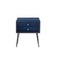 King Size Velvet Upholstered Bed Frame with Two Nightstands, Button Designed Headboard, Strong Wooden Slats, Metal Legs with Electroplate, No Box Spring Needed