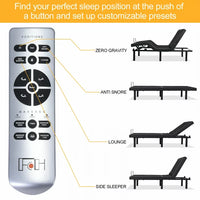 Queen Size Adjustable Bed Frame Full with Massage, Adjustable Bed Base with Dual USB Ports, Head and Foot Incline with Wireless Remote Control, Anti Snore