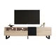 Modern TV Stand for TVs up to 80 Inch, Entertainment Center TV Console Table with Double Storage Space and Drop Down Door for Living Room, Bedroom,Home Theatre,Natural Wood