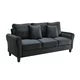 Modern Velvet Upholstered Couch with 2 Pillow, 78 Inch Width Sofa Couch for Living Room Furniture, 3 Seater Accent Sofa with Solid Wood Legs for Small Space, Bedroom, Apartment, Studio, Black