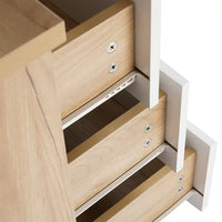 Dresser Chest with 3 Drawers, Tall Chest of Drawers, Wood Dressers Cabinets, Morden Storage Organizer Unit with Solid Wood Legs for Living Room, Hallway, Bedroom
