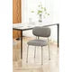 2Pcs Velvet Leaf Grain Dining Chairs, Modern Ergonomic Backrest Chairs with Silver Metal Legs, for Living Room, Kitchen, Dining Room, Set of 2, Gray