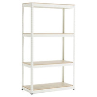 Storage Shelves, 4 Tier Adjustable Garage Storage Shelving, Heavy Duty Metal Storage Utility Rack Shelf Unit Shelves Organization for Warehouse Pantry Closet Kitchen, 23.6" x 15.7" x 47.2", White
