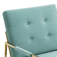 Rocking Chair, Modern Velvet Upholstered Rocker Chair with High Backrest & Stainless Steel Feet, Leisure Accent Arm Chair for Living Room, Bedroom, Lounge Room & Office, Mint Green