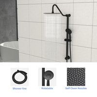 10 Inch Shower System with 5 Function Rain Hand Shower, 26.3" Slide Bar Shower Head Combo, Matte Black
