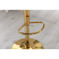 Bar Stools Chairs Set of 2, Velvet Adjustable Swivel Barstool with Gold Metal Base and 2 Pillows, Modern Counter Height Bar Stools with Upholstered Padded for Kitchen Island Pub Office, Off-white