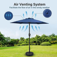 7.5 FT Patio Umbrella with Push Button Tilt & Crank,Outdoor Table Umbrella with 1.5" Aluminum Pole,Market Umbrella with 6 Durable Metal Ribs, Polyester Parasol for Patio,Garden,Deck,Backyard,Poolside
