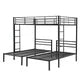 Metal Triple Bunk Beds,3 in 1 Beds,Full Over Two Twin Bunk Beds with Built-in Shelf & 2 Ladders & Full Length Safety Rail for Kids, Teens, Adults