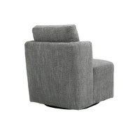 Boucle Swivel Accent Chair, 360° Swivel Square Barrel Chair with Metal Base, Comfy Armless Couch Chair for Living Room, Bedroom, Lounge, Weight Capacity 300Lbs, Grey