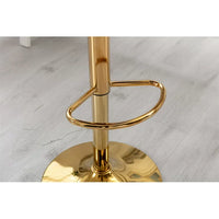 Swivel Bar Chair Set of 2 with Toss Pillow and Seat Cushion, 2 Piece Velvet Adjustable Bar Stool with Gold Base and Footrest, Kitchen Island Stools with Curved Back, Suitable for Dinning room, Orange