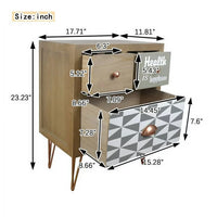Nightstand, End Table Nightstand with Drawer & Storage Shelf for Living Room, Modern Style Versatile Bedside Table with Metal Feet for Bedroom, Mid Century Accent Furniture for Small Space, D