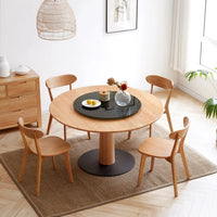Dining Chair, FAS Grade Natural Oak Solid Wood Living Room Chair with Curved Backrest, Simple Design & 100% Dirt-free Dining Chair, Easy to Clean, 1 Count, Oak