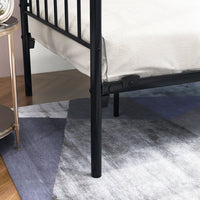 Metal Daybed Frame, Sofa Bed Frame Twin Size with Center Support Legs, Metal Slats, Black Bed Frame for Living Room Guest Room, No Box Spring Needed