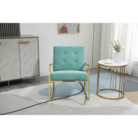 Rocking Chair, Modern Velvet Upholstered Rocker Chair with High Backrest & Stainless Steel Feet, Leisure Accent Arm Chair for Living Room, Bedroom, Lounge Room & Office, Mint Green