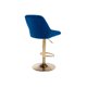 Swivel Bar Stool, Adjustable Counter Height Bar Chair with Back and Footrest, High Barstool for Kitchen Island, 250 LBS Bear Capacity, Navy