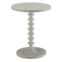Acton Side Table, Wooden Round Pedestal Table with Spiral Strut and Turned Pedestal, Sofa Table for Living Room Bedroom, White