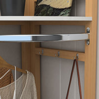 Corner Hall Tree, Wood Corner Floor Shelf with Shoe Bench Entryway Coat Rack with Metal Movable Hooks,Freestanding Clothes Rack Shoes Shelf Organizer for Home Office Bedroom
