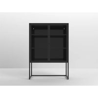 Sideboard Buffet Cabinet,47.2"H Storage Cabinet Kitchen Buffet,Stylish Metal Pantry Cabinet with 2 Mesh Doors,Accent Storage Cabinet with Adjustable Shelves for Office Dining Room Living Room,Black