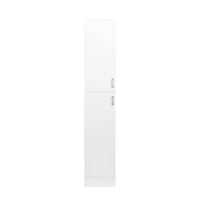 74.8'' Tall Kitchen Pantry Cabinet, Floor Freestanding Storage Cabinet with Inadjustable Shelves and Two Doors, Narrow Tall Cupboard for Dining Room, Living Room, Bedroom, Entryway, White