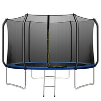 10FT Trampoline for Kids/Adult with Safe Enclosure Net, 660LBS Capacity for 3-4 Kids, Outdoor Fitness Trampoline with Waterproof Jump Mat and Ladder for Outdoor Garden Backyard Park Kindergarten